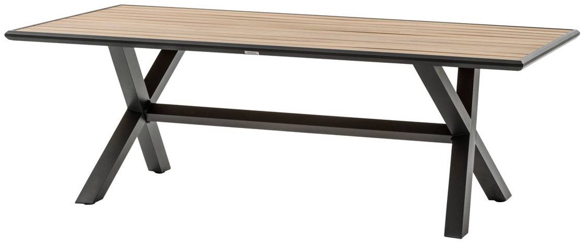 Tuintafel voor 8 personen van aluminium en eucalyptus AXIOME