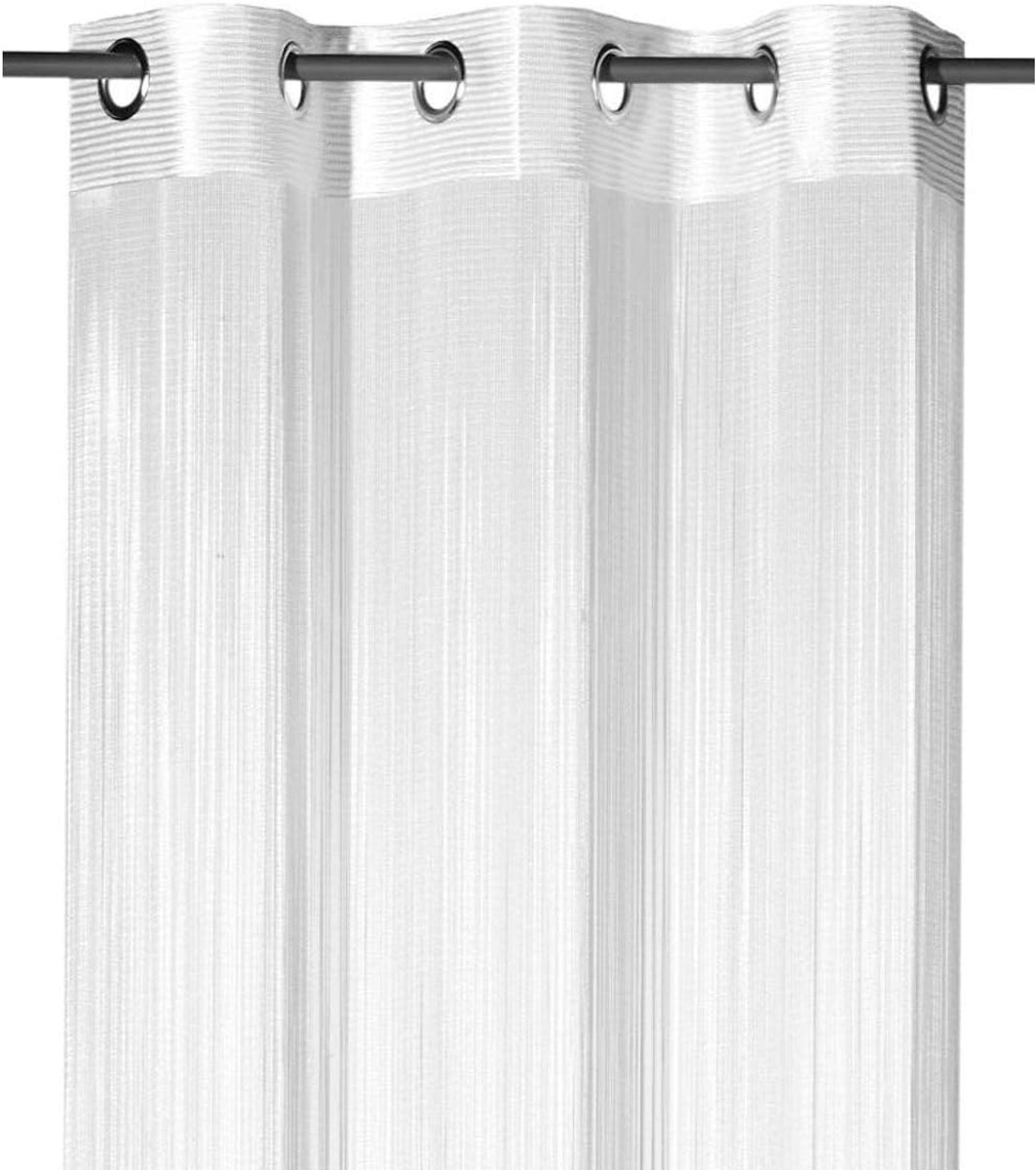 SnelShoppen - Fadengardine Fadenvorhang met Oogjes, Insectenbescherming, Room Divider, Witte Gordijn 245x148 cm, Kleurvast en Lichtvast, Ideaal voor D