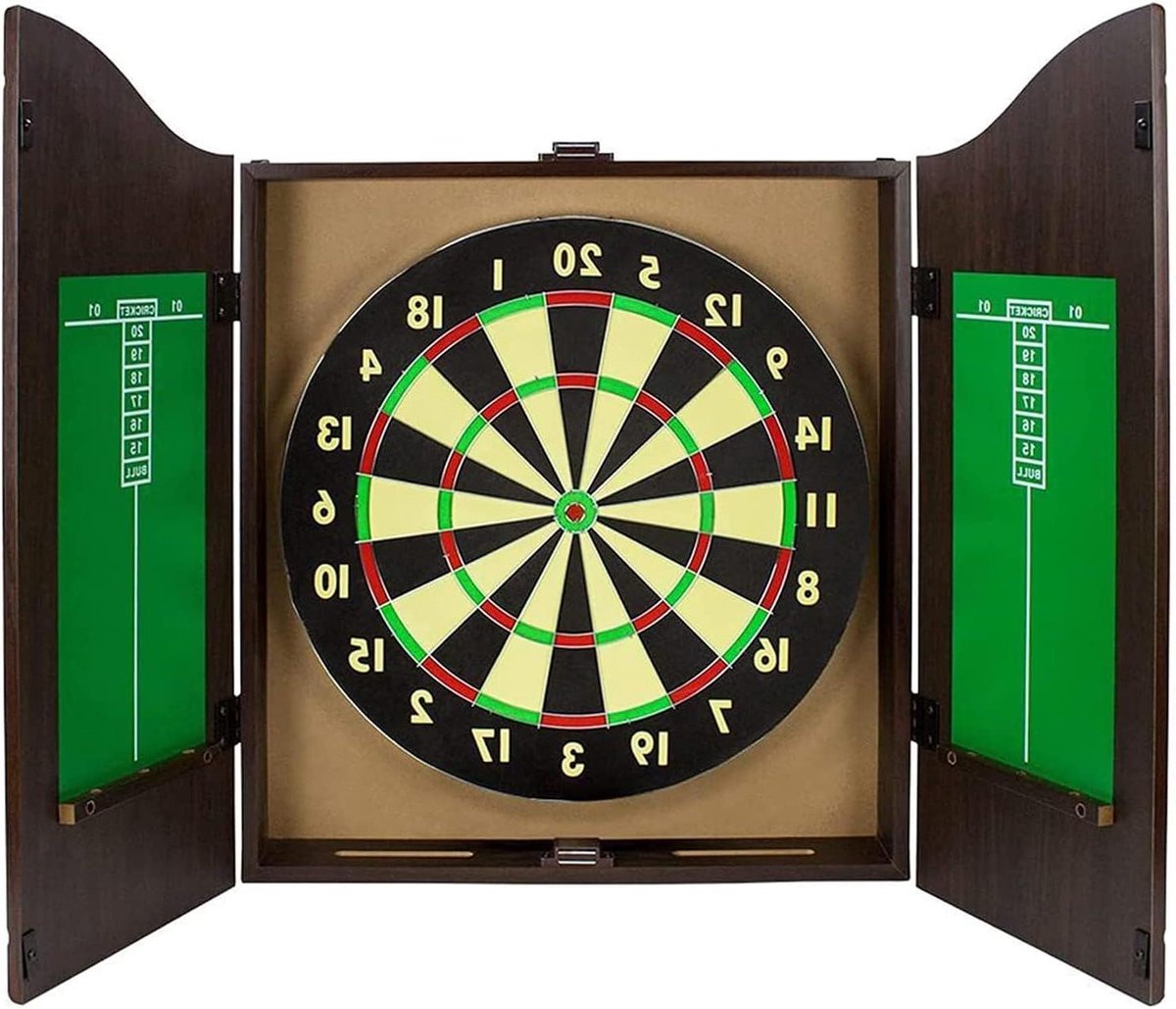 Houten Dartbord Kast Set - Dartbord met Kast - Spel en Decoratie - Zelfherstellend Bord