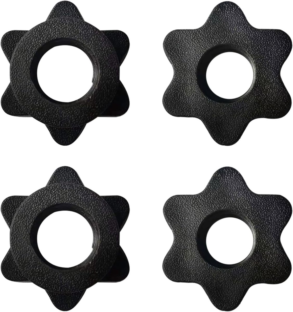 SnelShoppen - Set van 4 Dumbbell Clips - Halterclips met 25mm Opening - Duurzame PVC Fitness Accessoires - Zwart voor Dumbbells en Barbells