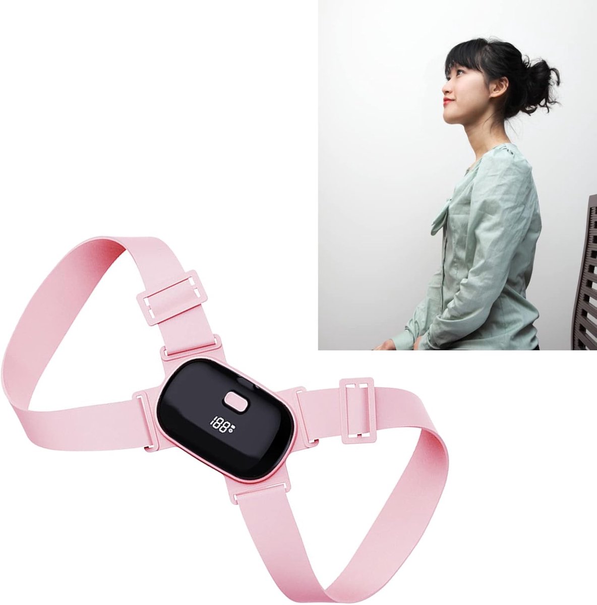 Thijox - Pennen Markers, Verstelbare Rugsteun met Smart Strap, Auto Sensing Trillingswaarschuwing, Elastische Nylon Posture Corrector voor Kinderen en