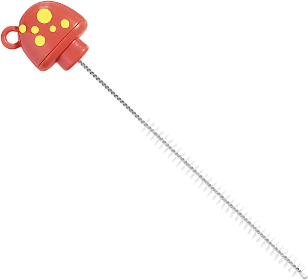 Reinigingsborstel Flessen - Flessenborstel Rietjes - Smal Reinigen - Verlengde Handgreep - 24 cm - Rood