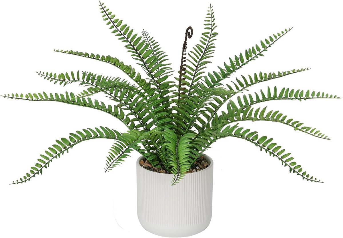SnelShoppen - Kunstplant Boston Fern in Pot - Realistische Planten voor Woonkamer, Balkon, Slaapkamer, Badkamer - Tropische Decoratie - Hoogwaardige K