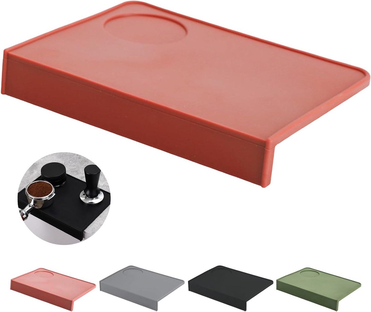Koffie Tamper Mat - Espresso Mat - Espresso Bereiden - Ergonomische Hoeksteun - 15x20cm - Rood