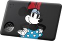 Een zwarte, platte Tile tracker met Minnie Mouse.