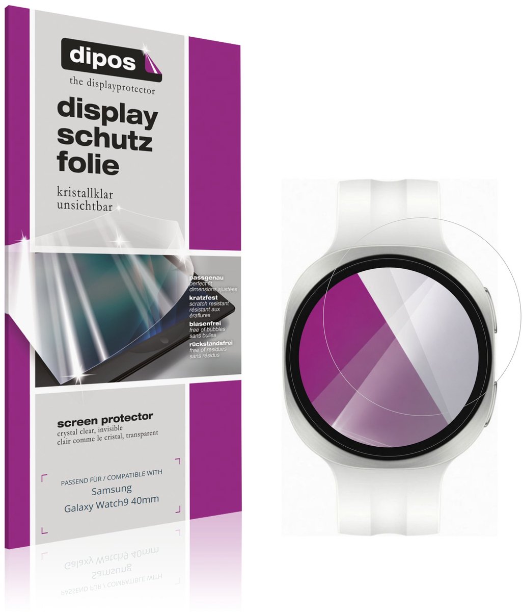 dipos – 6x Beschermfolie geschikt voor Samsung Galaxy Watch9 40mm | Krasbestendige & heldere Screenprotector Ultra-Thin