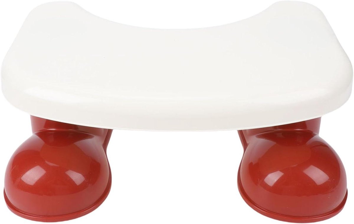 Toiletkruk - Kakhulpmiddel Hurkstoel - Verbeteren Stoelgang - Antislip Ontwerp - 42D x 27B x 16H cm - Rood