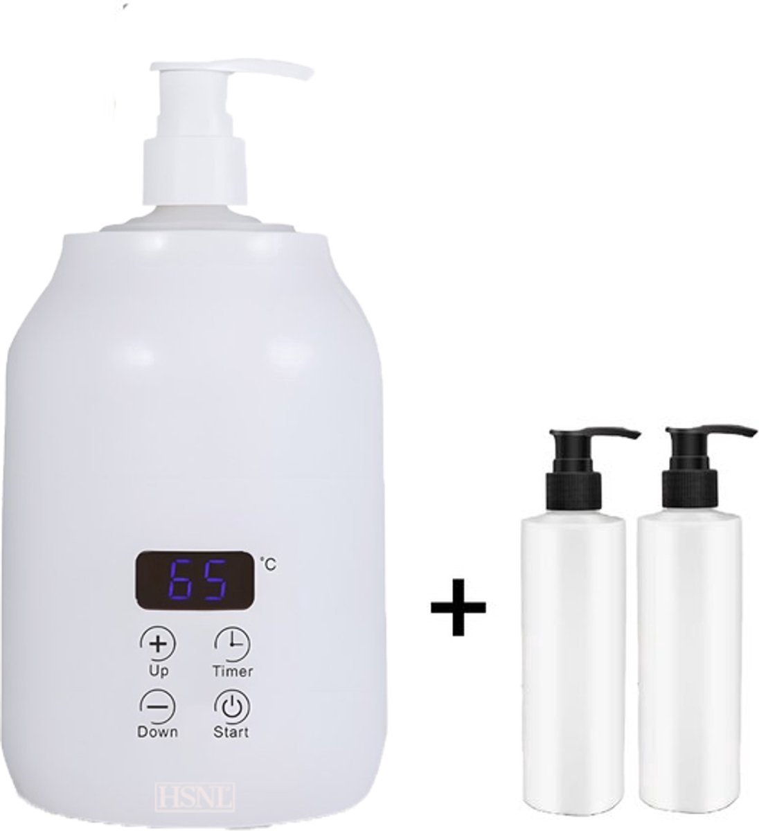 HSNL® Elektrische Massage Olieverwarmer – Instelbare Temperatuur 30-65°C – Inclusief 2 Olieflesjes – Voor Thuis & Professioneel Gebruik
