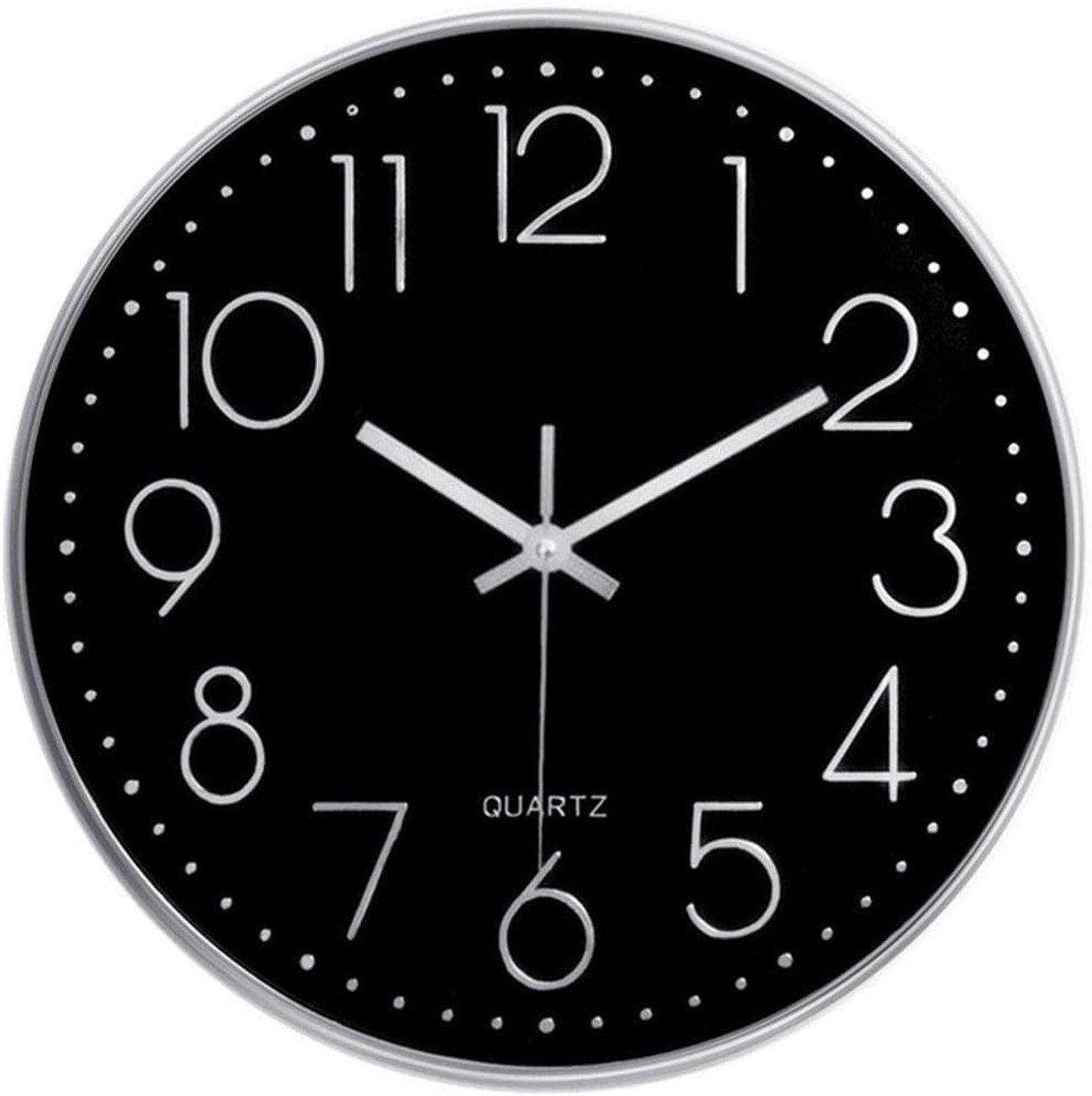 SnelShoppen - Stille Wandklok 30 cm Keukenklok Quartz Batterij Aangedreven Rond Modern Interieur Decor Klok voor Kantoor, Klaslokaal, Woonkamer, Slaap