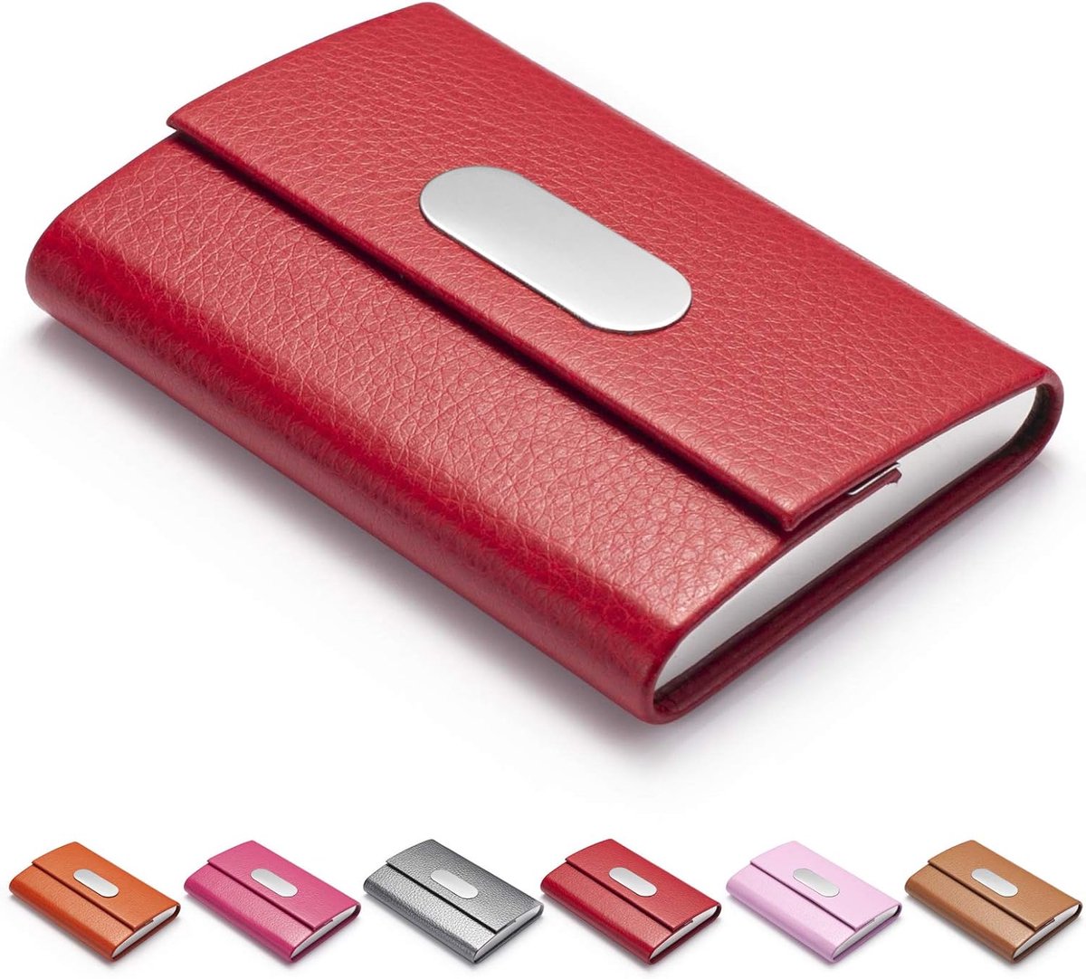 Business Card Holder for Women, Pu-women-red, Classic, pu-women-red, classic - ShopVlot