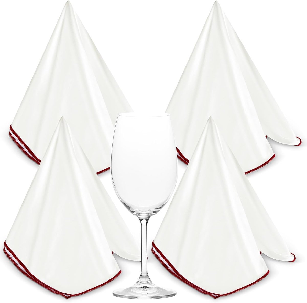 Nuenen 4 Microfibre Cloths for Polishing Glasses, Large Polishing Cloths 50 x 65 cm, Reusable Tea Towels for Cleaning - ShopVlot