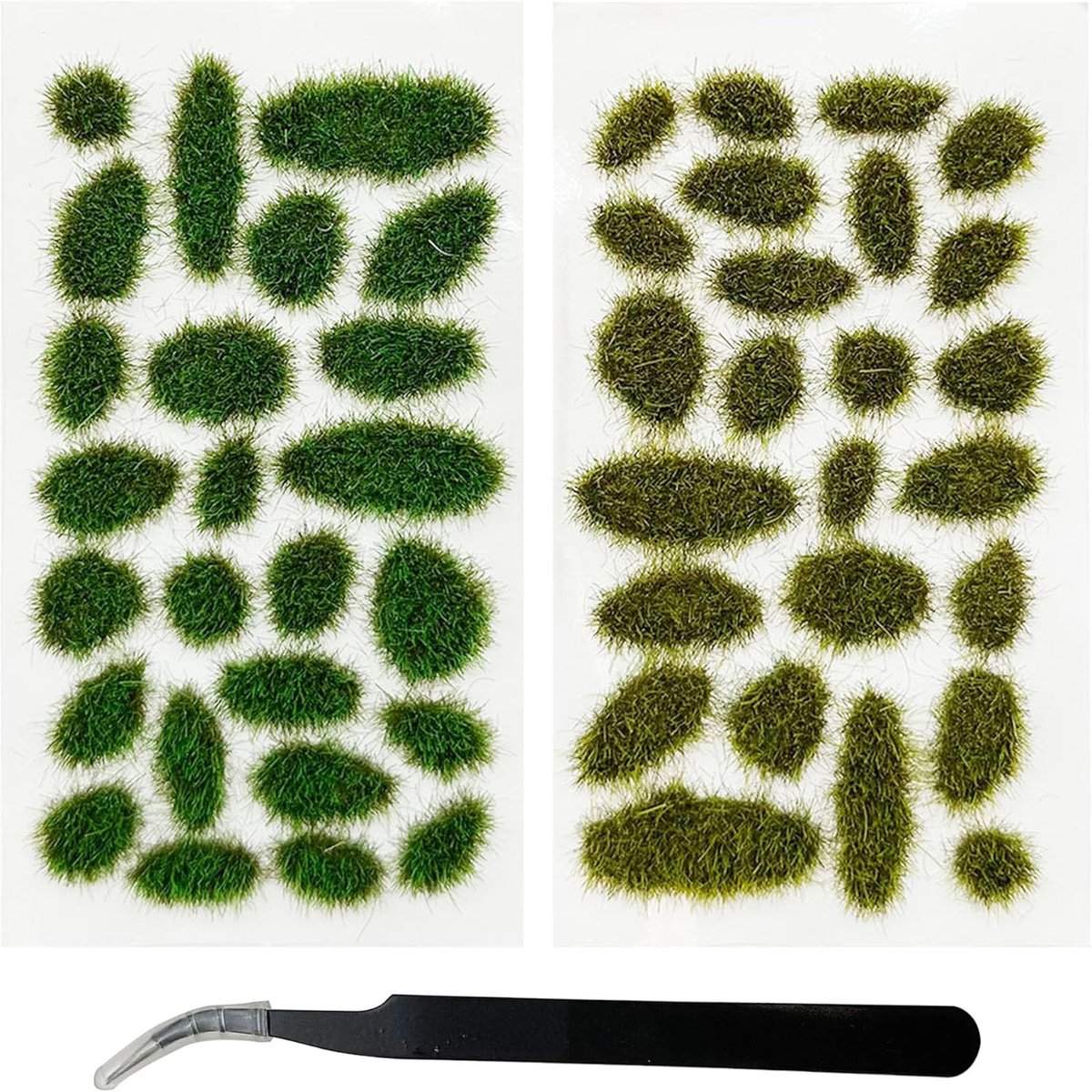 SnelShoppen - 51-delige Statistisch Gras Tuft Model Gras Tufts Terrain Model Kit met Resin Kunstgras voor Modelspoor, Treinlandschap en Landschapsmode