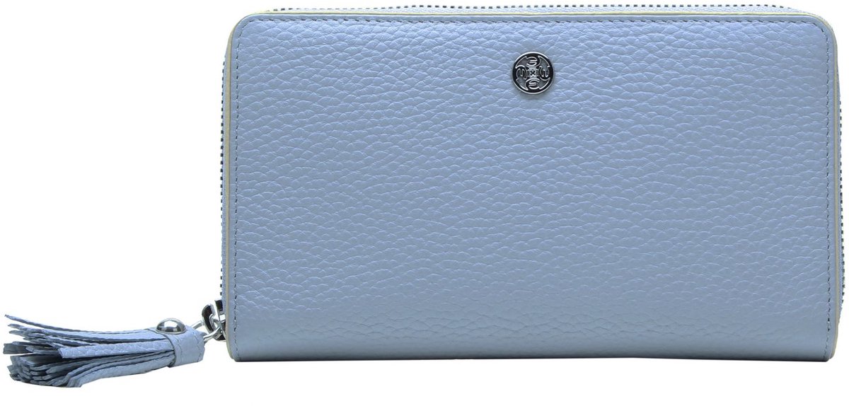 Esquire portemonnee Virginia Zip Around Wallet Light Blue Lichtblauw