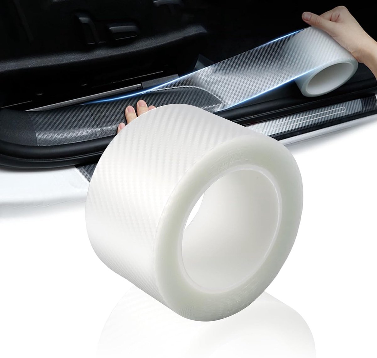 SnelShoppen - Car Door Sill Protection 7cm x 10m Carbon Fiber Sticker Deur Drempel Strips Universele Beschermfolie voor Auto Deuren | Stickers Auto Be