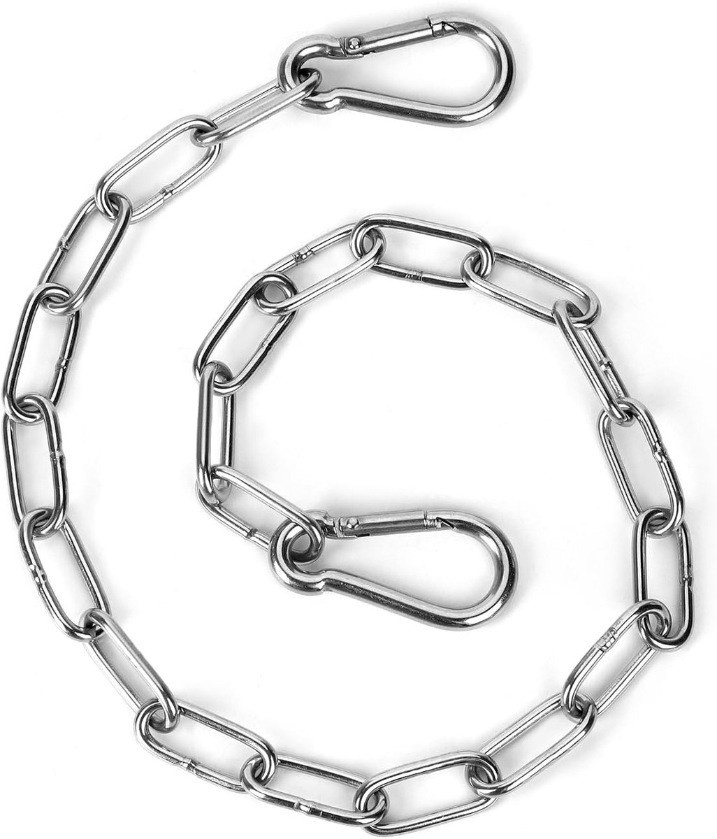SnelShoppen - Rvs Poort Kettingslot 51cm Met Karabijnhaken Voor Buiten Hekken, Dierenkooien, Paarden, Geiten En Koeien