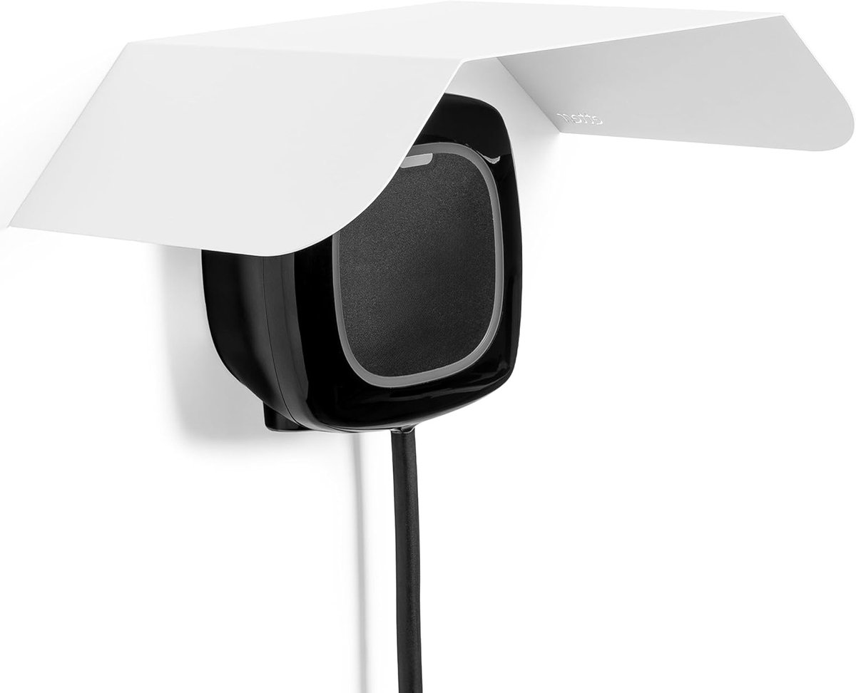 dak voor oplader voor elektrische auto, zonneklep, regenkap, EV-laadpunt voor buiten, regendak, wallbox, wit