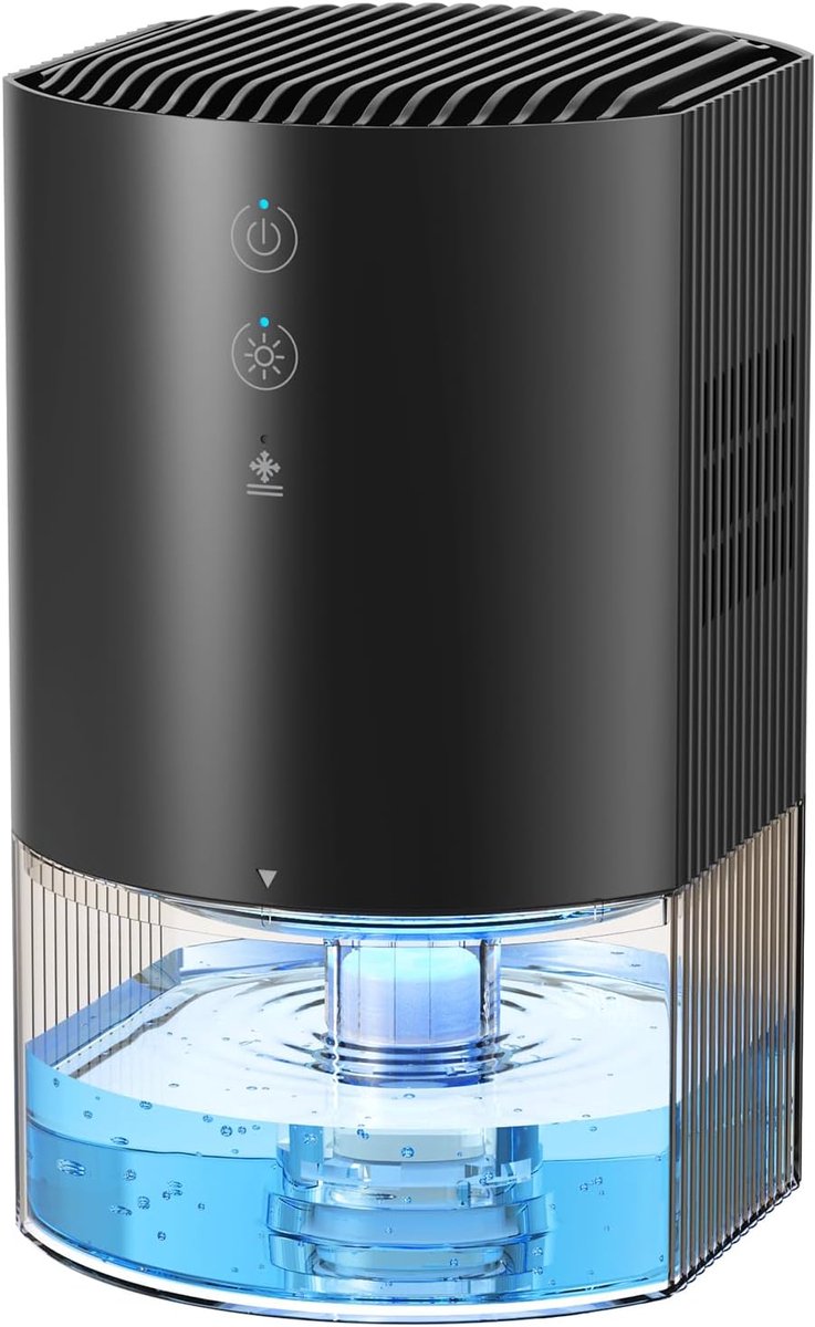 AROEVE Luchtontvochtiger 990 ml, stille kleine luchtontvochtiger voor de slaapkamer met 7-kleurenlicht, automatische - ShopVlot