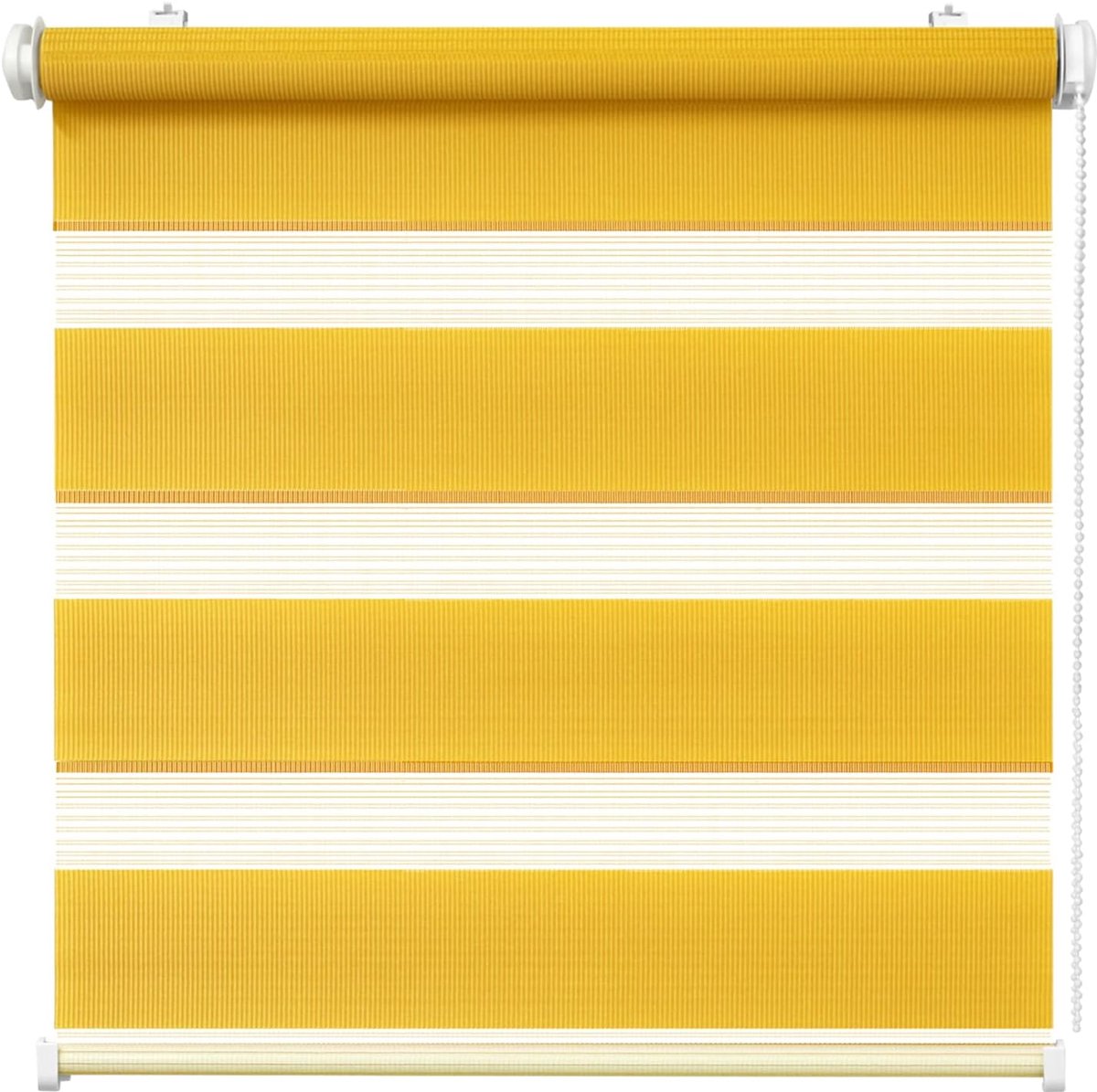 SnelShoppen - Double Roller Blind Geel 50 x 150 cm - Duo Rolgordijn Klemfix met Klemsteun, Raamrolgordijn/Side Pull Rolgordijn, Geen Boren, Translucen