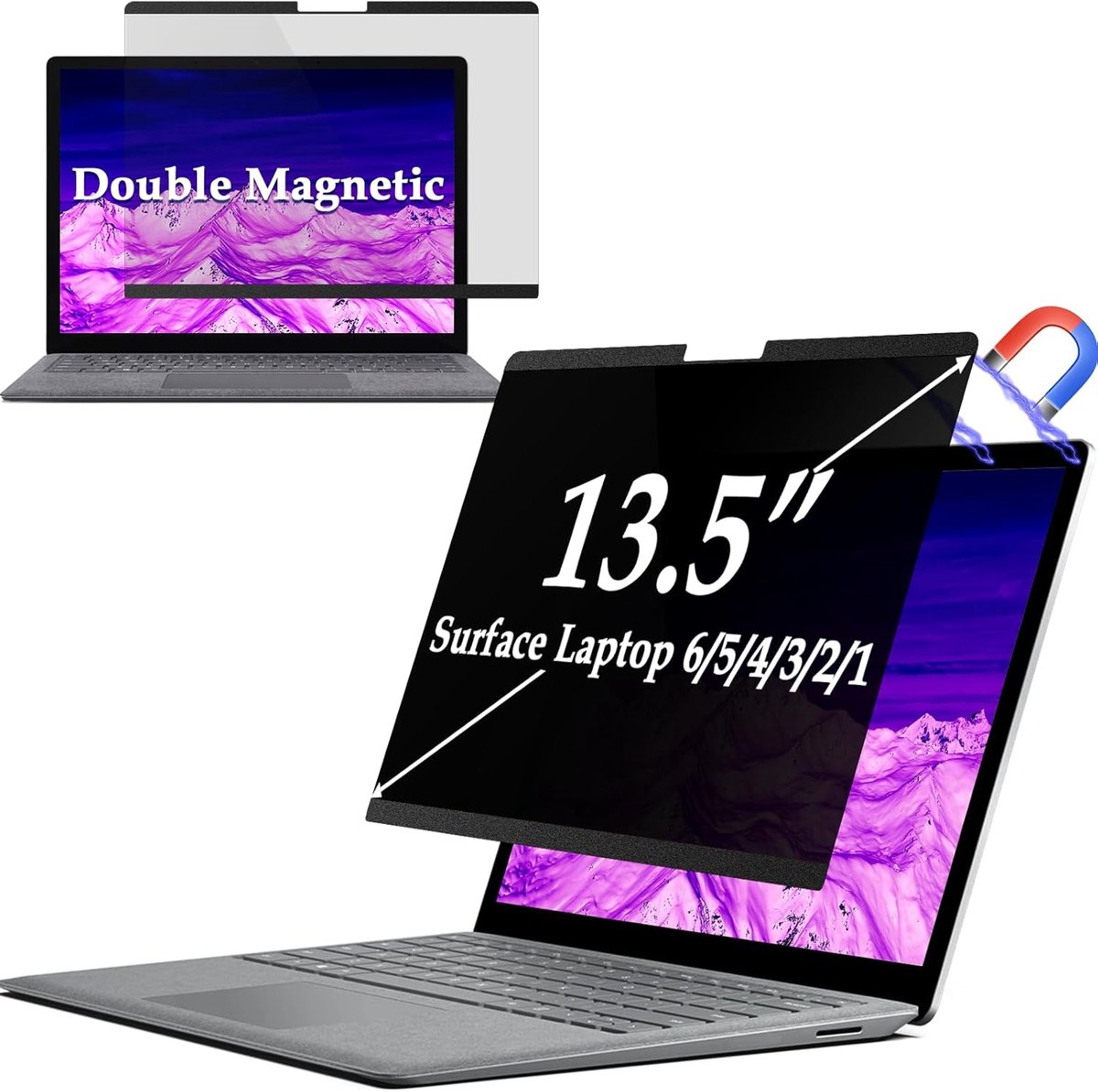Magnetisch privacyfilter voor Microsoft Surface Laptop 5/4/3/2/1-13,5 inch, afneembaar blauw licht, privacyscherm, privacyfolie, privacyfilter