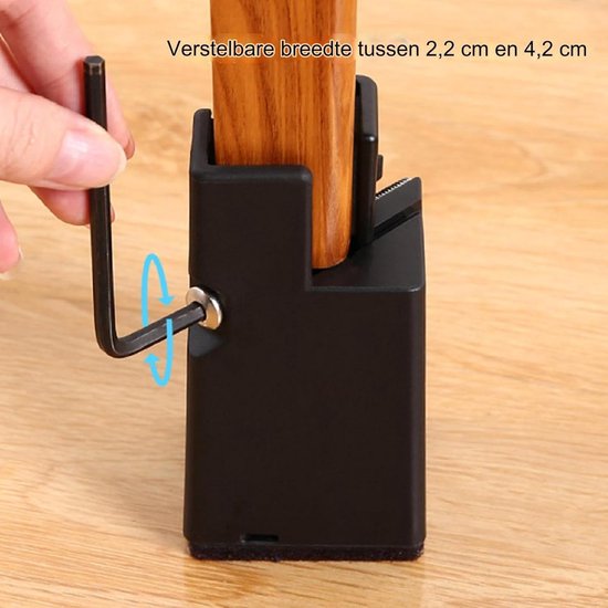 Tafelpoot Verhogers - Meubel Verhogers - Meubels Verhogen - Robuust Metaal - 5-10 cm Hoogte - Bruin van Merkloos — afbeelding 3