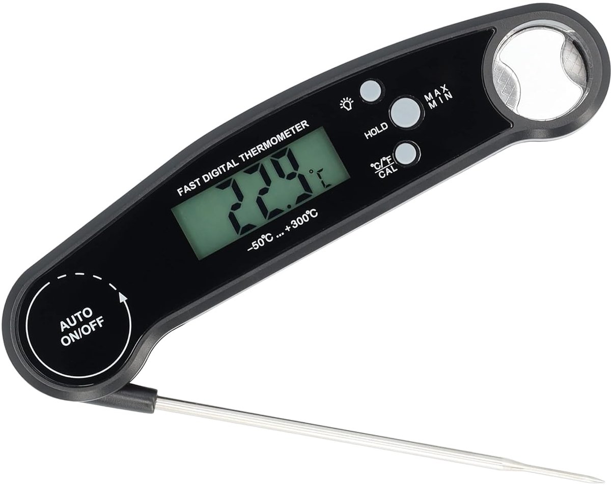 BBQ thermometer - Vleesthermometer BBQ - Kerntemperatuurmeter - Vleesthermometers - Oventhermometer - Kookthermometer - Keuken thermometer - Braadthermometer - Kunststof - Zwart