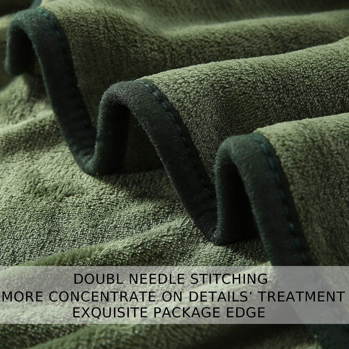 Plaid Dikke Fleece Deken 130x150 cm Groen Zacht en Warm Dubbele Beddeken en Flanellen Sofa Throw Dubbelzijdig - ShopVlot
