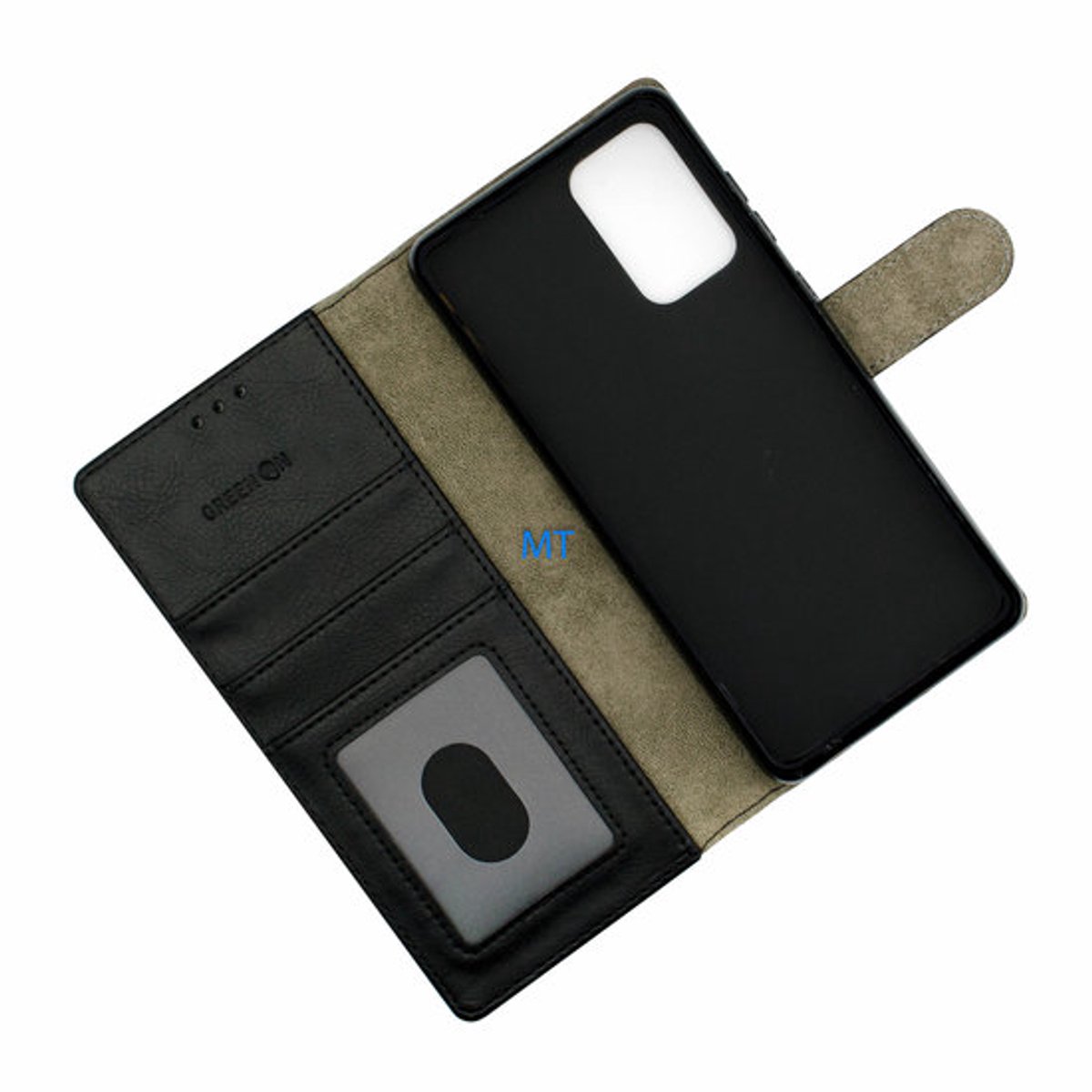 GREEN ON Book Case For Galaxy A22 4G - Zwart