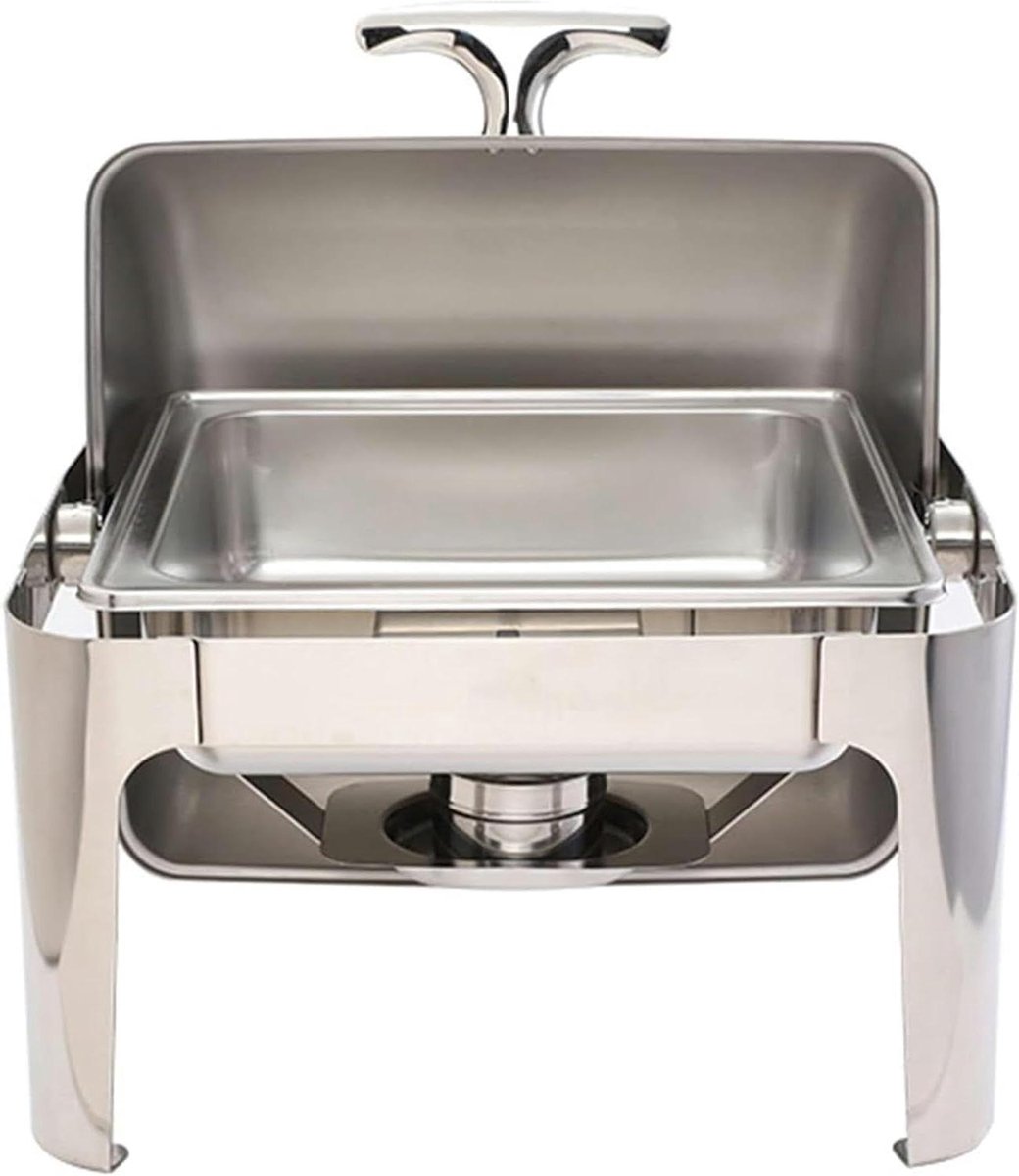 Eetkamerwarmer - Warmhoudpan Buffet - Eten Warm Houden - Glazen Kijkdeksel - Rond - Zilver