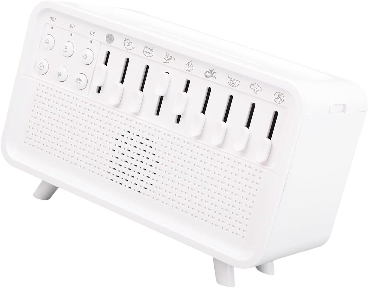 Witte Ruis Machine - Slaaphulpmachine Luchtbevochtiger - Ontspannen Slapen - 3-in-1 Functie - 150 ml - Wit