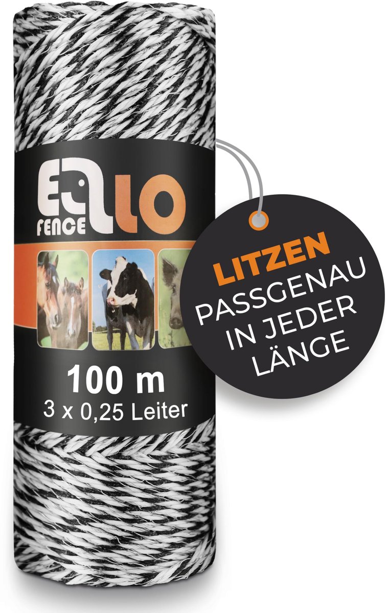 SnelShoppen - Ellofence Wilgenhek 100 m Elektrisch Hek met TOP Geleidbaarheid voor Tuin, Dieren en Beveiliging - Hoogwaardige Kwaliteit en Duurzaam Ma