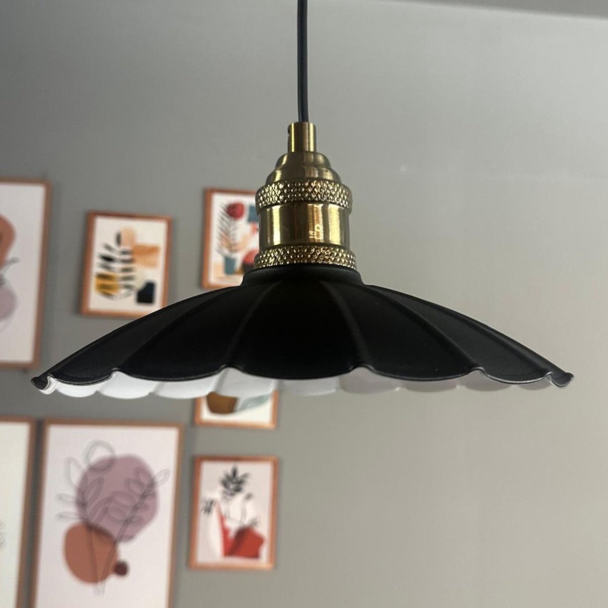 Bamyum Risso hanglamp, industriële Modern stijl, Ø25 cm, zwart metalen lamp