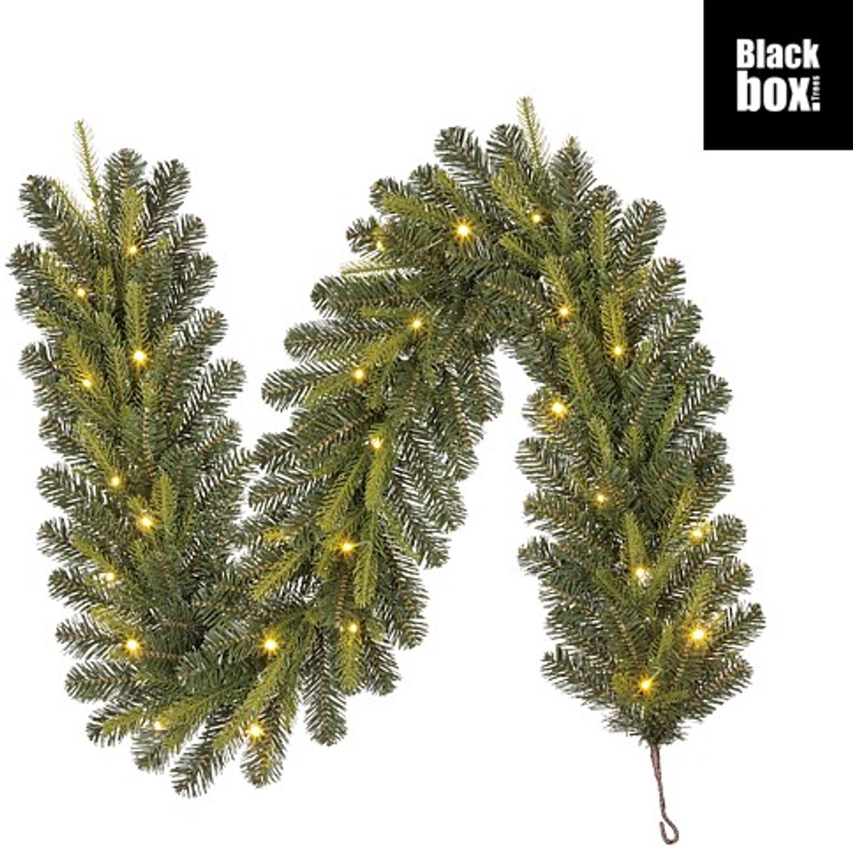 Black Box Trees Grimshaw Guirlande met Verlichting - Kerstguirlande L180 cm - Kerst Decoratie met Timer - Groen
