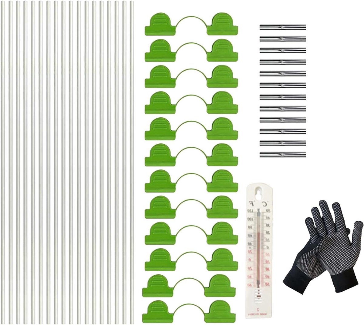 Broeikas Netframes - Tuin Tunnelbogen - Planten Beschermen - Glasvezel Stevig - 42 cm Lengte - Groen