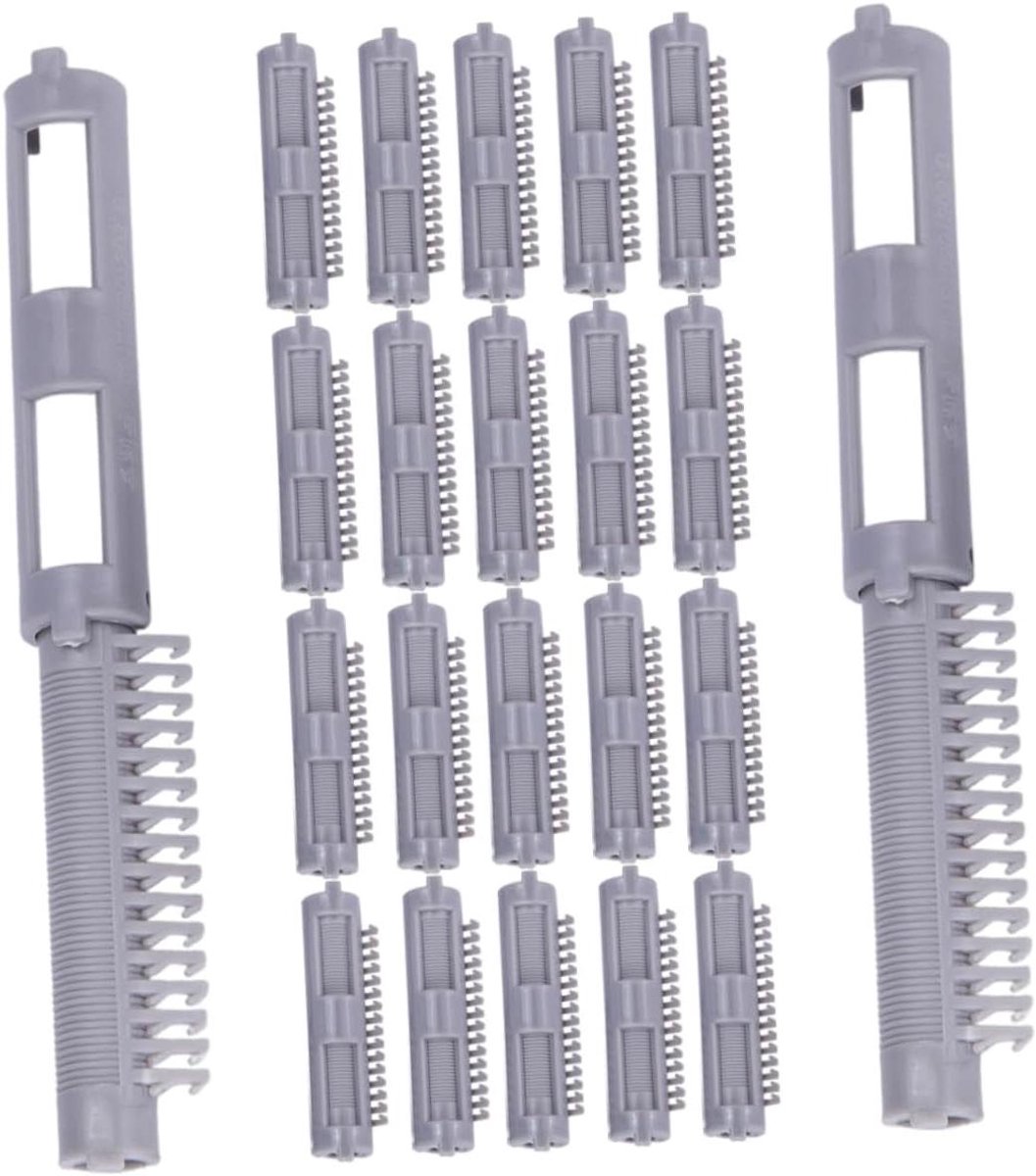 Warmteloze Krulspelden - Haarrollers Krulstaven - Haar Stijlen - Volumineus Kapsel - 50 Stuks - Grijs