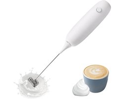 Elektrische Melkopschuimer - Drankmixer Opschuimer - Dranken Bereiden - Stil en Krachtig - 23.8 cm - Wit