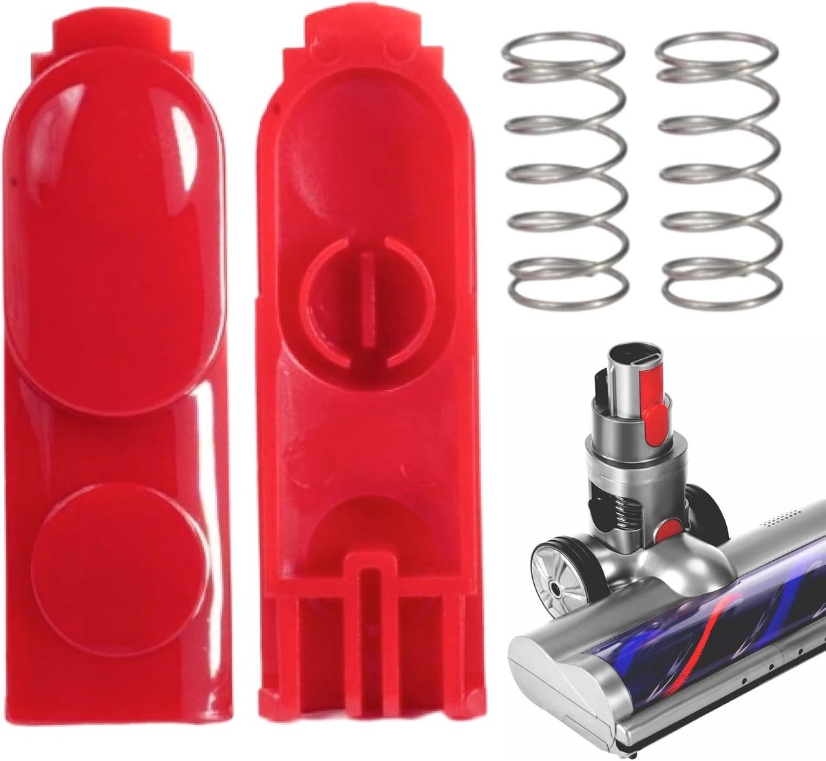 Vergrendelingsknoppen met clip voor stofzuiger reserveonderdelen, inclusief veren, compatibel met V6, V7, V8, V10, V11, V15, duurzame accessoires, eenvoudige installatie en vervangingen