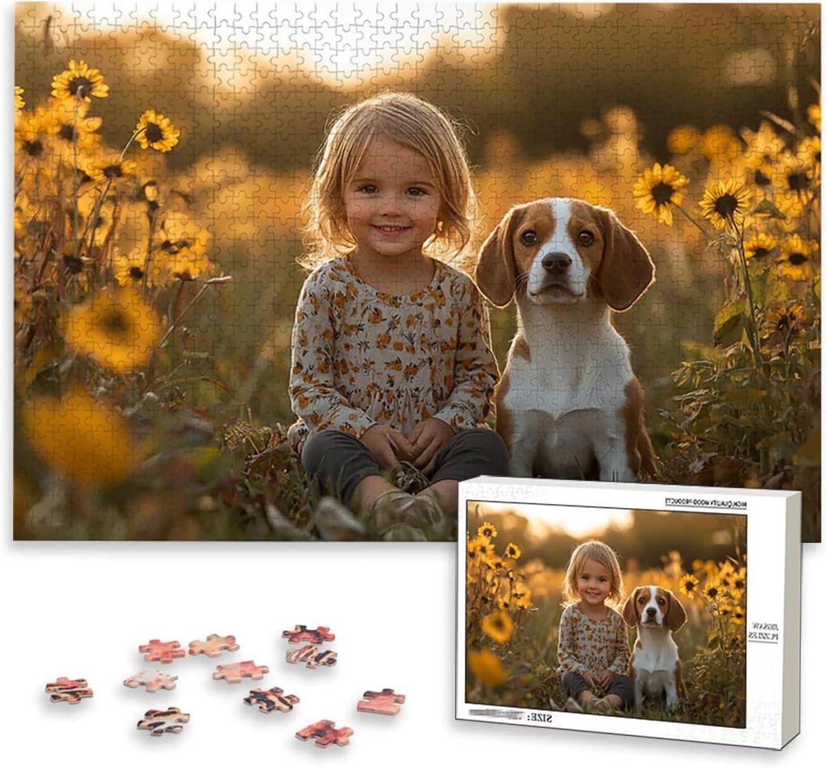 Gepersonaliseerde Puzzel - Fotopuzzel Hout - Gezinsactiviteit Ontspanning - Uniek Foto Cadeau - 3000 Stukjes 122x80cm - Meerdere Kleuren