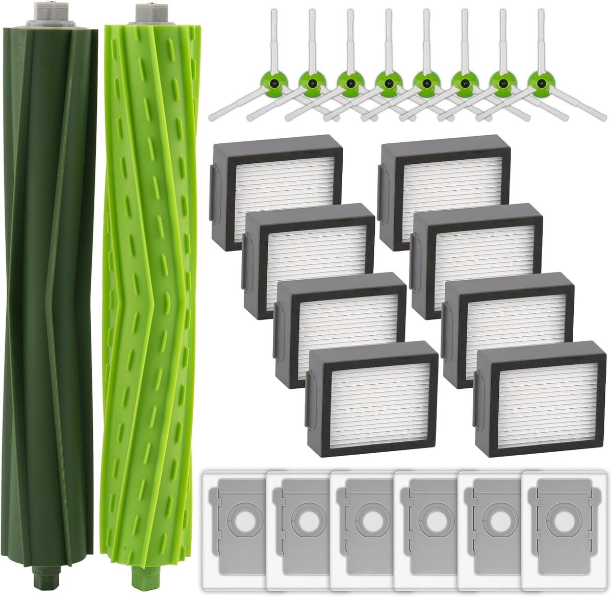 Vervangende Onderdelen voor iRobot i Serie en E Serie - 24 Pack Compatibele Accessoires voor Stofzuigers, Filters en Borstels