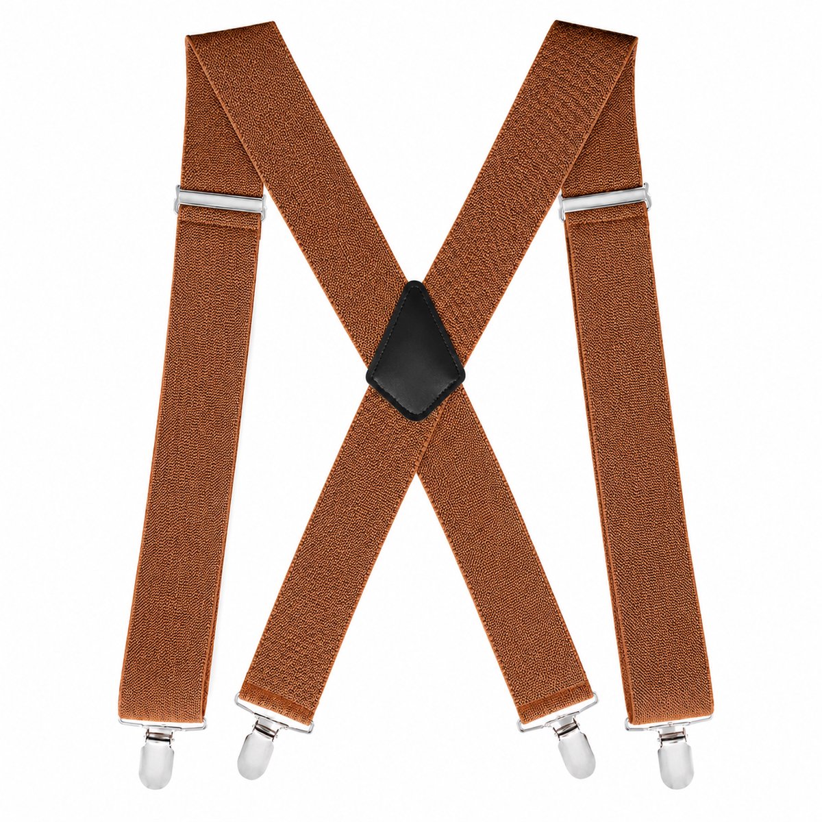 BZNDR® Bretels -Bretels Heren Volwassenen - Bretels Dames - Stijlvol & comfortabel - bruin- 4 clips