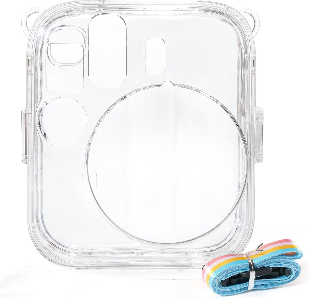 YONO Hoes geschikt voor Fujifilm Instax Mini 13 - Beschermhoes met Schouderriem - Case - Transparant