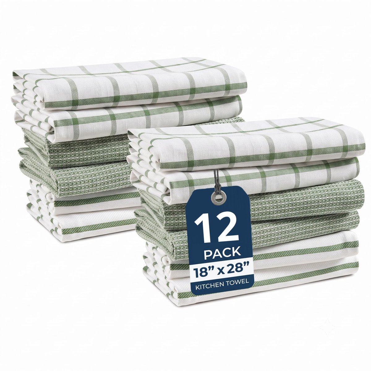 Omgoods - Set van 12 Katoenen Keukendoeken 45x70 cm Super Absorberend Sneldrogend