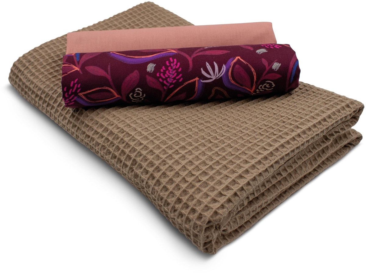 Omgoods - Waffle Pique Set van 3 Stukken 100% Katoen voor Creatieve Projecten