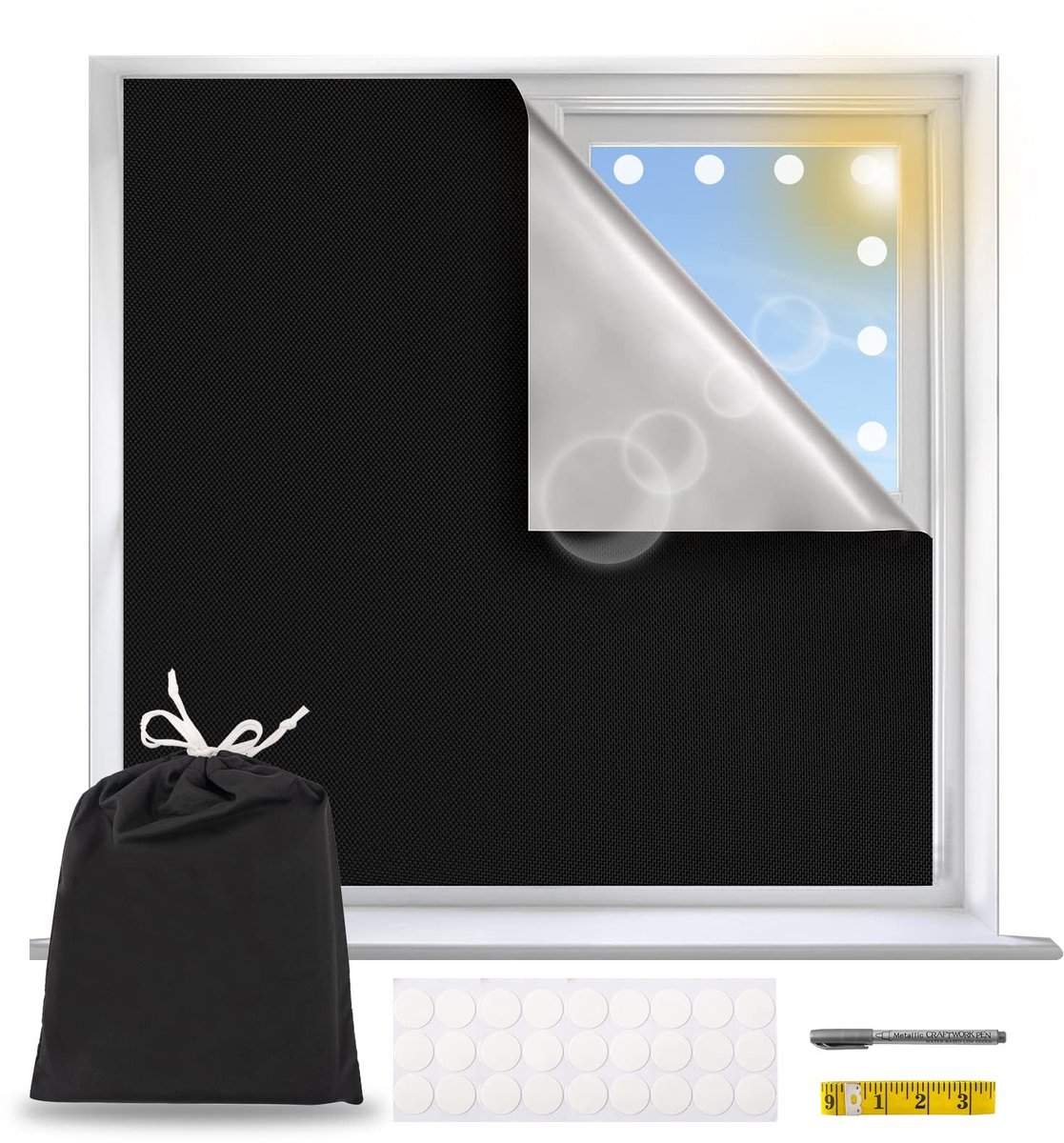 Omgoods - Dichte Zwartoutgordijnen 300x145 cm voor Slaapkamer en Kinderen