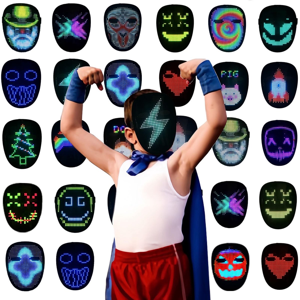 Omgoods - LED Masker met Gebaarherkenning voor Cosplay en Feestjes