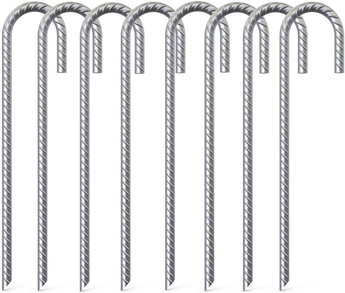 Omgoods - Set van 8 Zware Grondpinnen, 40 cm, Gegalvaniseerd Staal