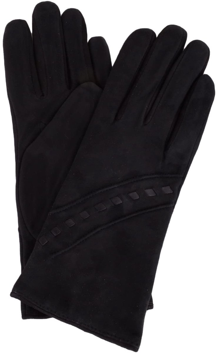 Omgoods - Dames Suède Winterhandschoenen met Vierkante Details