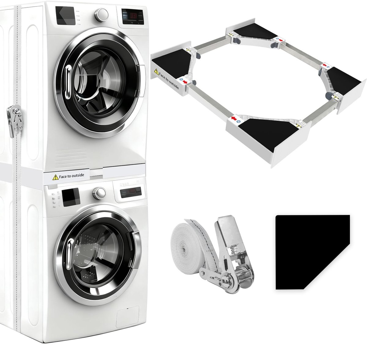 Omgoods - Universele Stacking Set voor Wasmachine en Droger