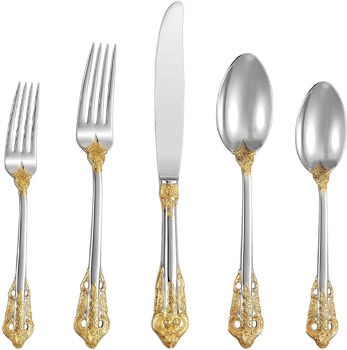 Omgoods - 20-delige Bestekset in Gift Box, Gouden en Zilveren Afwerking