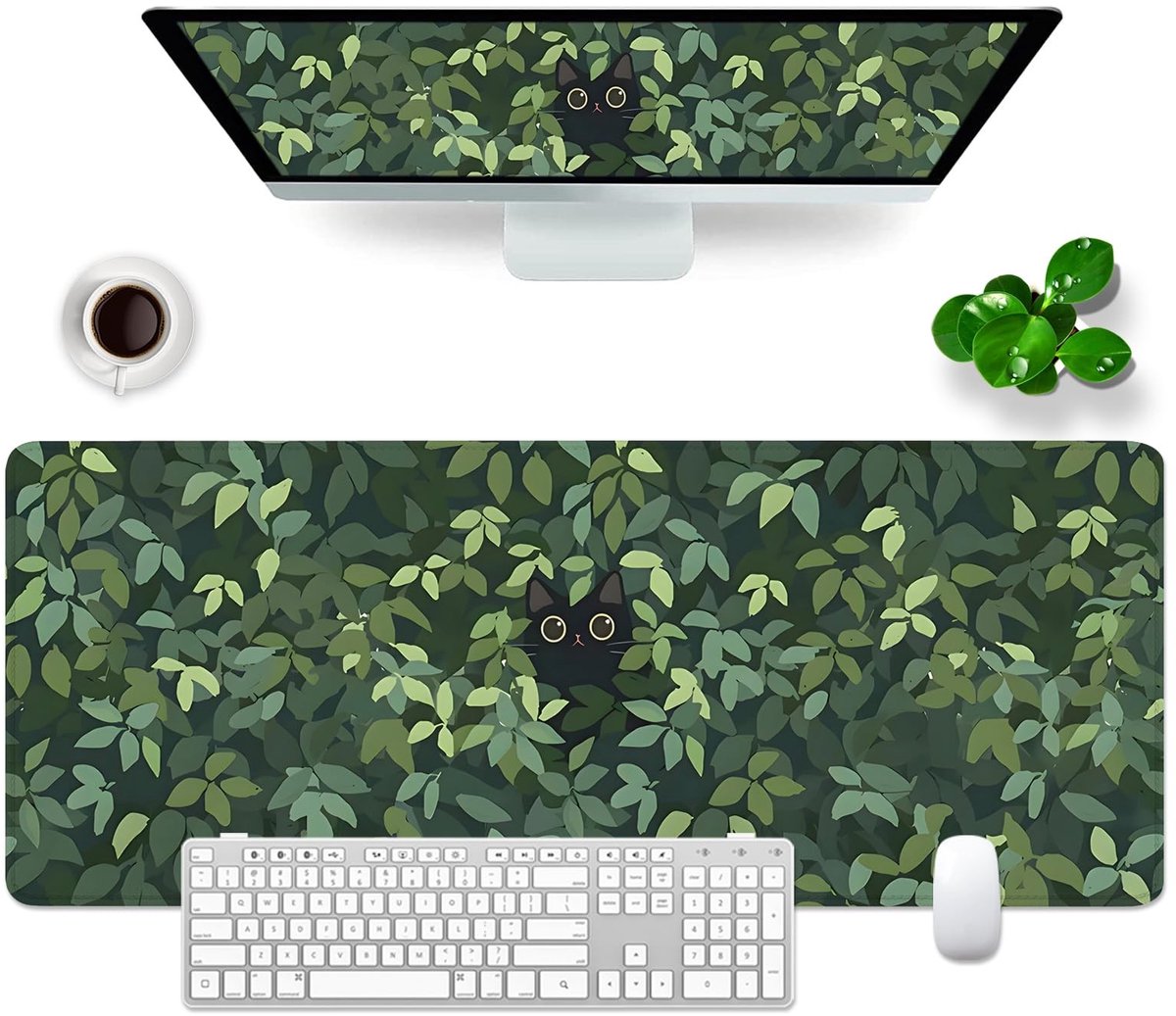 Omgoods - Groene Gaming Muismat XL - Kawaii Toetsenbord Pad 800x300mm