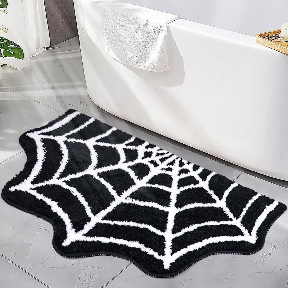 Omgoods - Halloween Badmat met Spinnenweb Motief 31x50cm